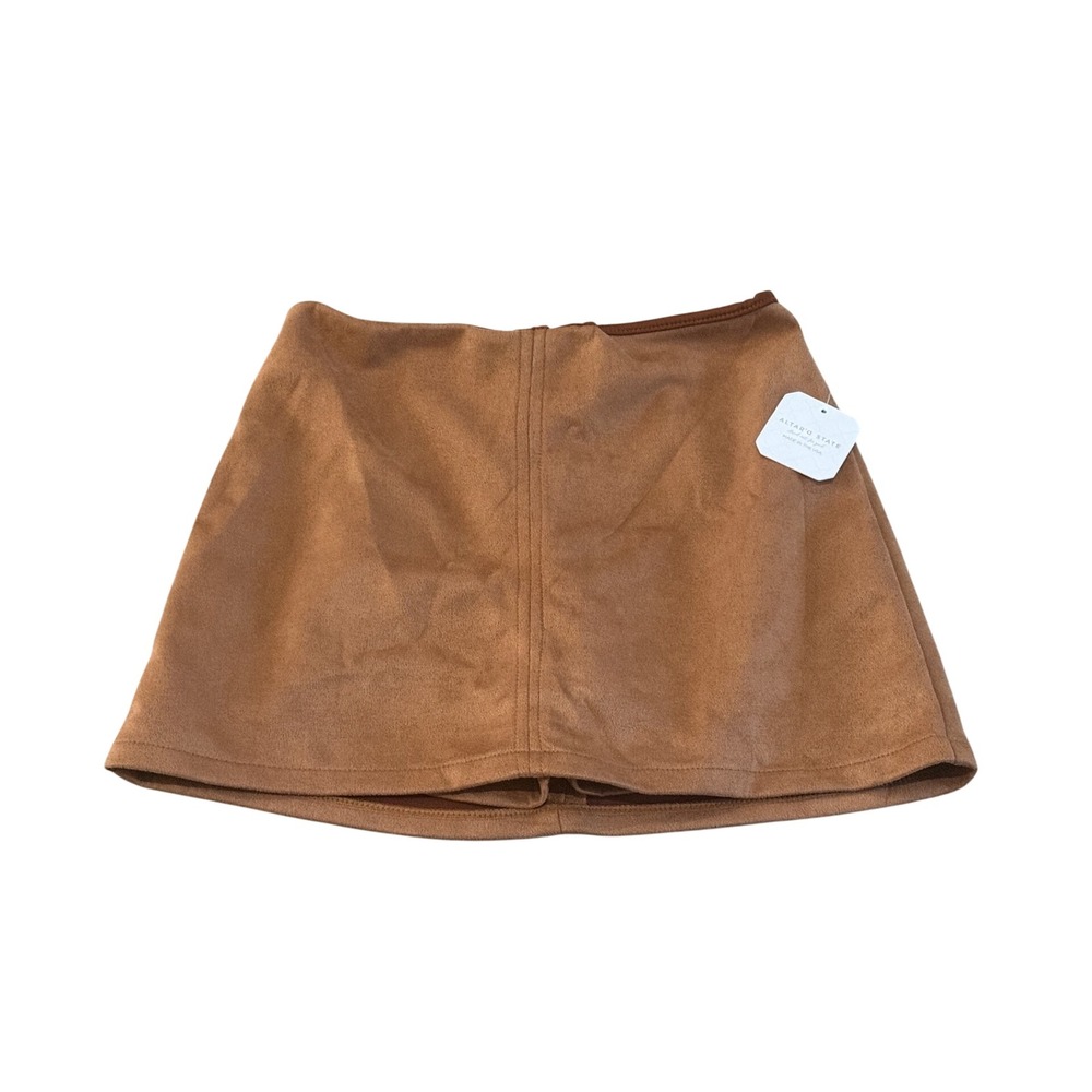 Altar'd State Women Brown Faux Suede Mini Skort Size Medium NWT